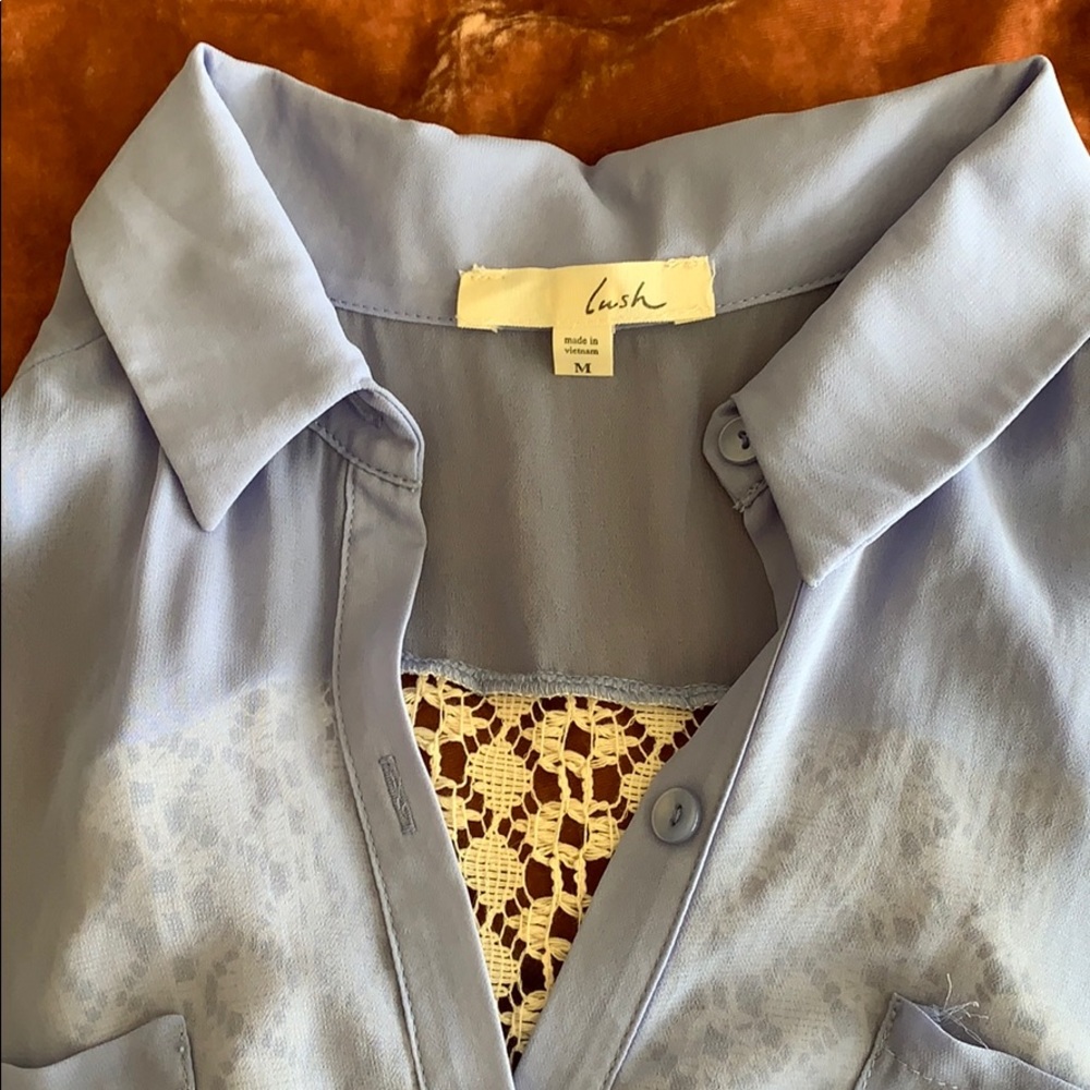 Lush Collared Button Down Tank Top - image 4